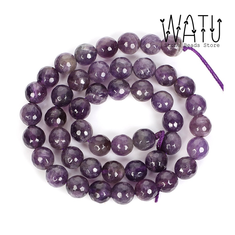 Batu Kecubung Amethyst Faceted Beads