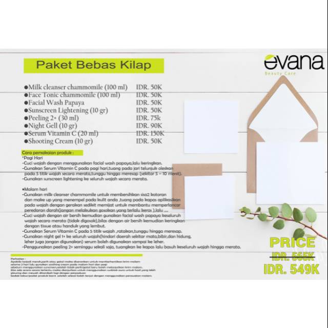 Paket bebas kilap evana beauty care