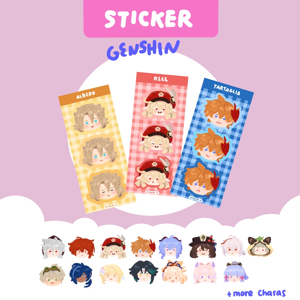 

ceribamm | GENSHIN EMOJISTRIP STICKER - stiker glitter fanart