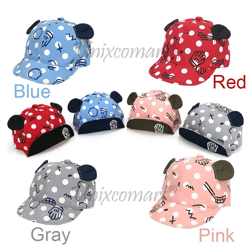 Topi Anak Bayi POLKADOT GLOVE Baby Hat Lucu Karakter Baseball