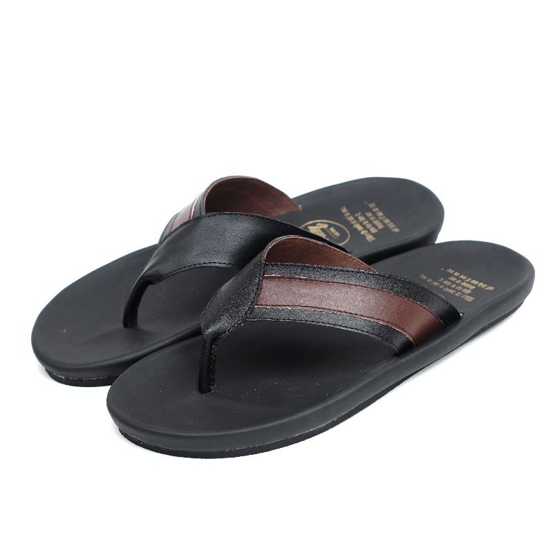 ABRHM X KIAN Sandal Japit Pria Sandal Pria Kulit Asli Sendal Jepit Cowok / Cowo Ori Keren Kekinian