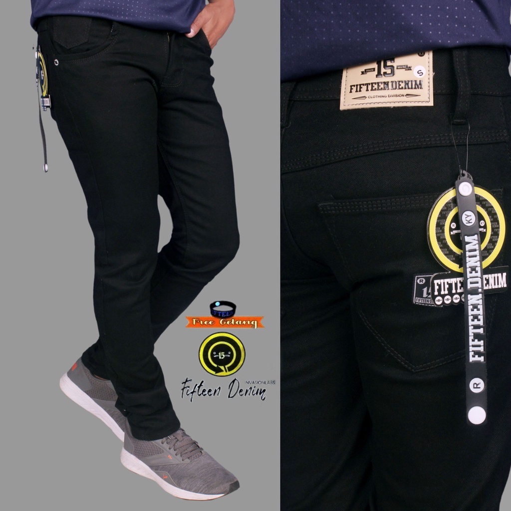 Celana Jeans Slimfit Pria Original Fifteen Denim