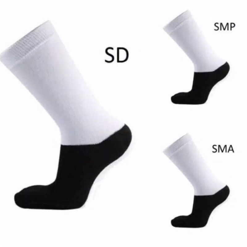 KAOS KAKI SEKOLAH HITAM PUTIH BACK TO SCHOOL SD SMP SMA KAOSKAKI HITAM / KAOS KAKI PUTIH