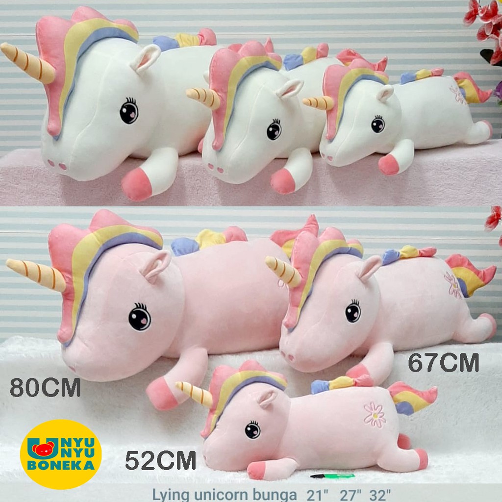 Lying Unicorn Bunga 80CM Impor Esklusif Kado Ultah