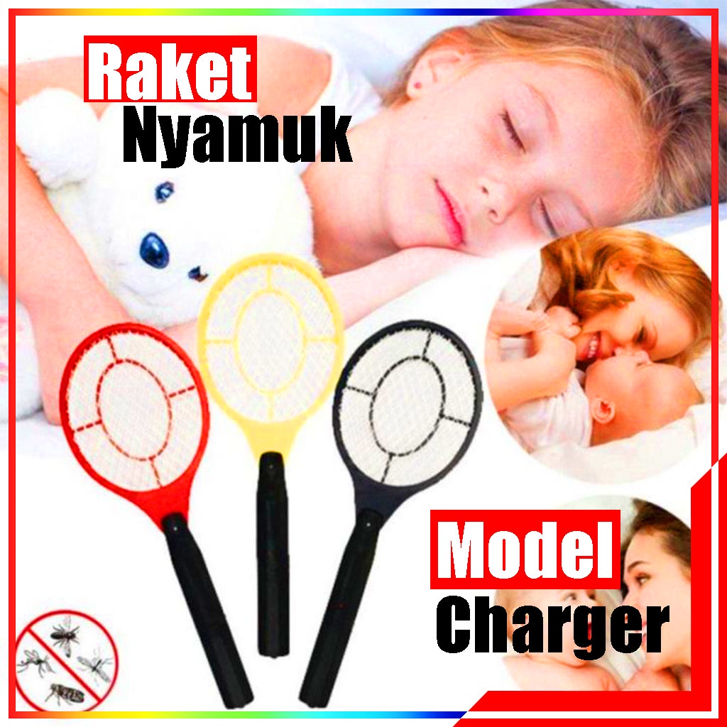 Raket Nyamuk Batre / Mosquito Swatter Alat Perangkap Nyamuk Baterai / Tepok Nyamuk Listrik Pembasmi Nyamuk Ampuh