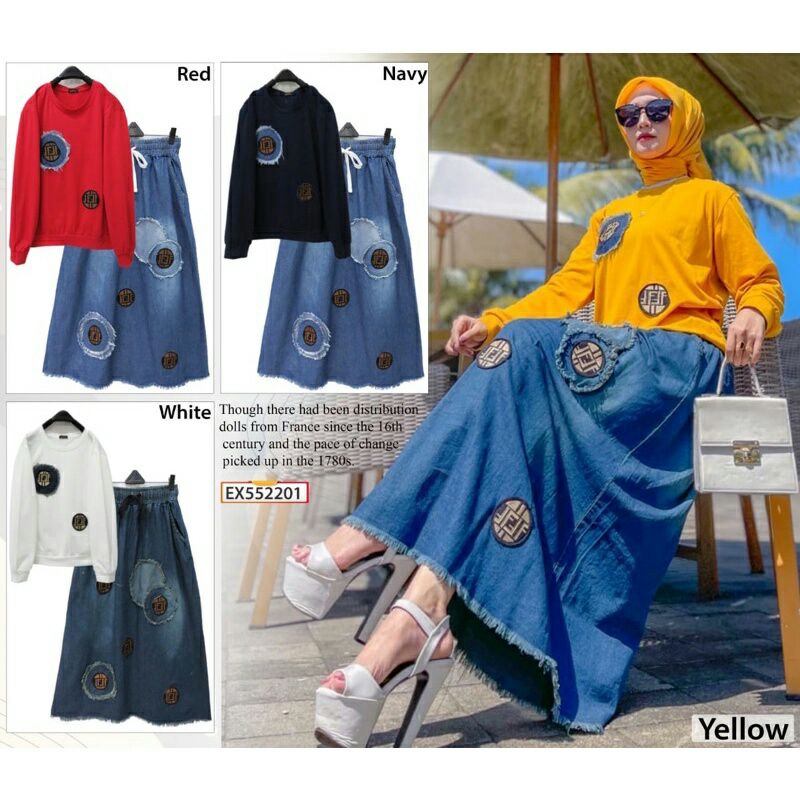 SALE | Extu Set Rok Jeans Fendi bordir