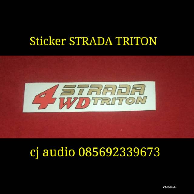 Sticker stiker tulisan Mobil MITSUBISHI 4WD  STRADA TRITON