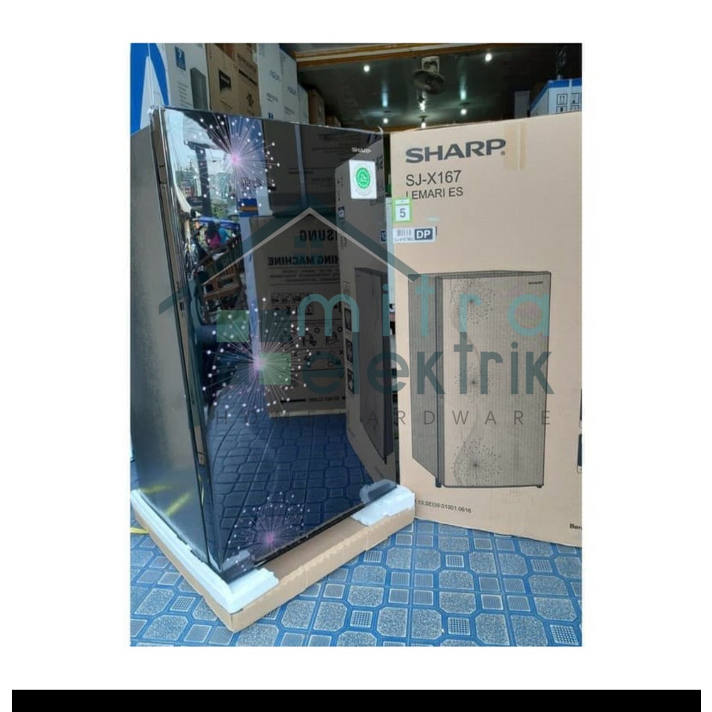 Kulkas Sharp SJX 167 1 Pintu Tempered Glass Door