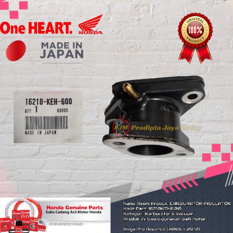 Intake Manipol Manifold Megapro Primus Orisinil AHM 16210-KEH-600 Made In Japan