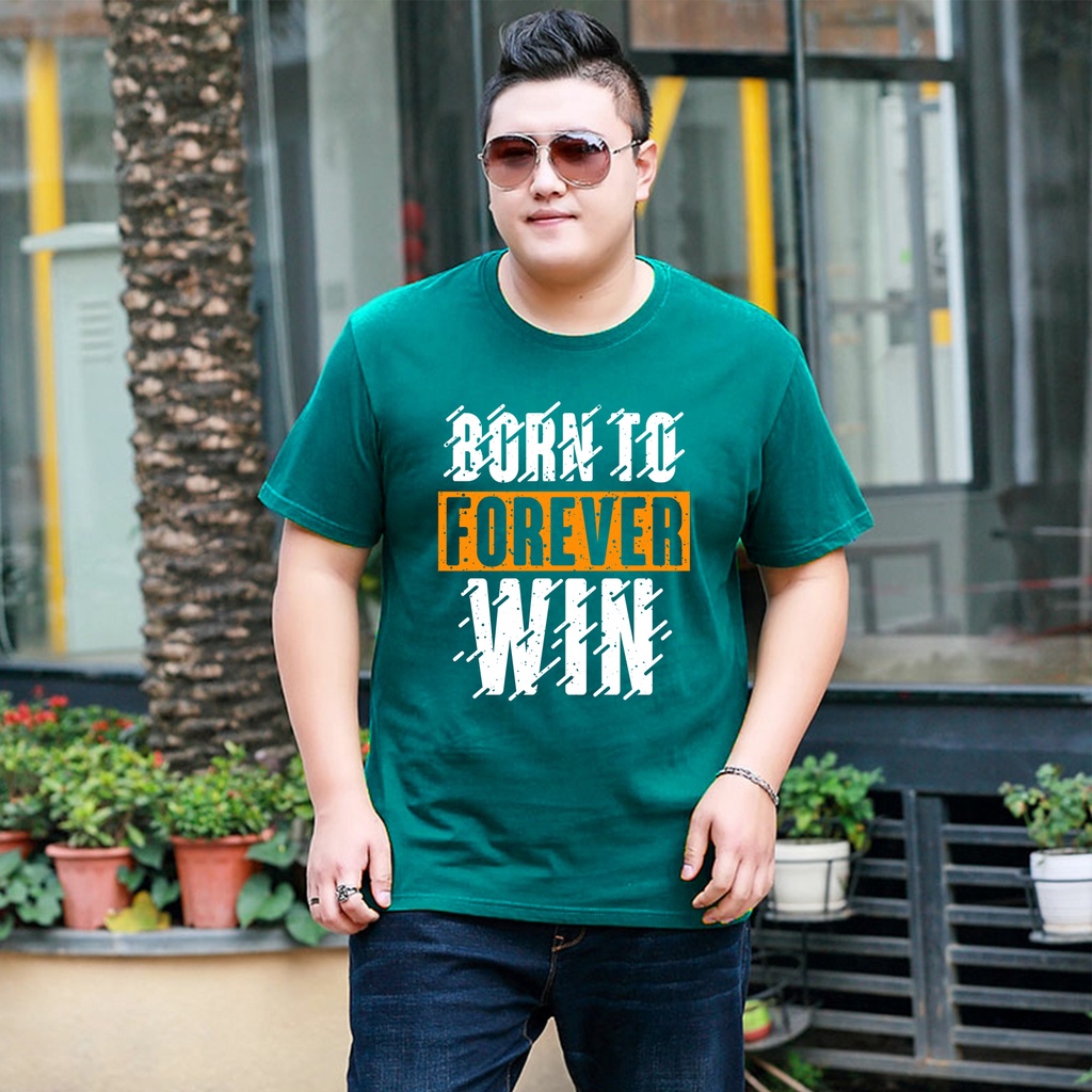 Baju Kaos Pria Jumbo Fight To Win Tshirt Bigsize XL XXL Distro DTF