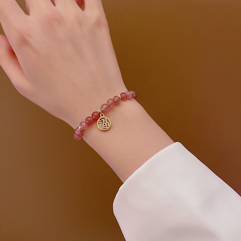 Gelang Kristal Strawberry Untuk Wanita