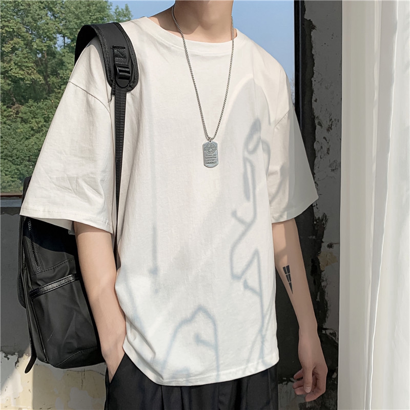  Kaos  T Shirt Longgar Oversize  Pria  Lengan Pendek Model 