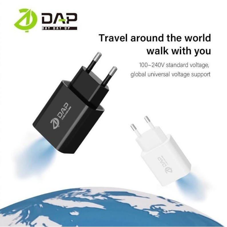 DAP D-A4 Adaptor Charger Dual Port USB 2.4A - ISI 20 per BOX-