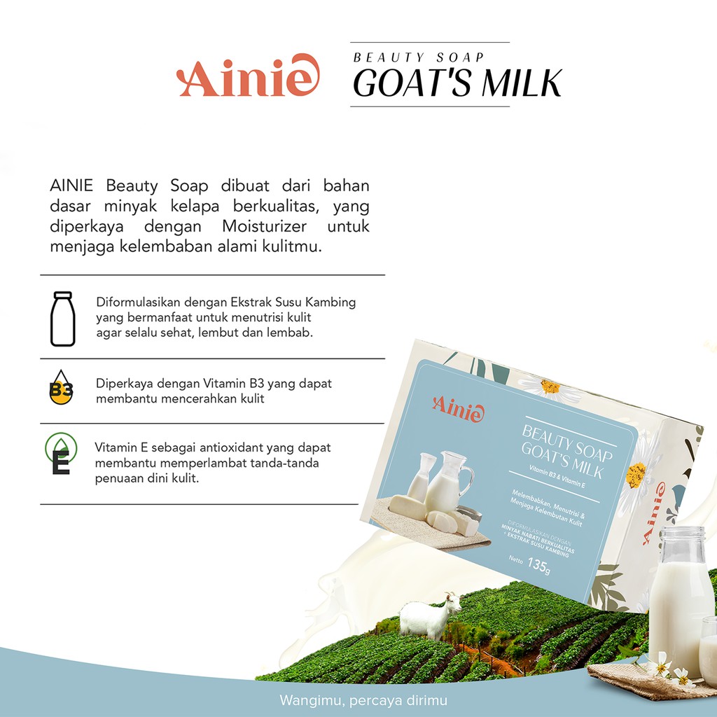 Sabun Goat's Milk/ Susu kambing 135g - 3pcs