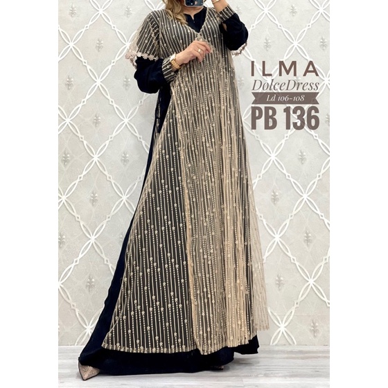 Daster Arab Dress DOLCE ILMA Gamis Rayon dobel Brokat Tille-8