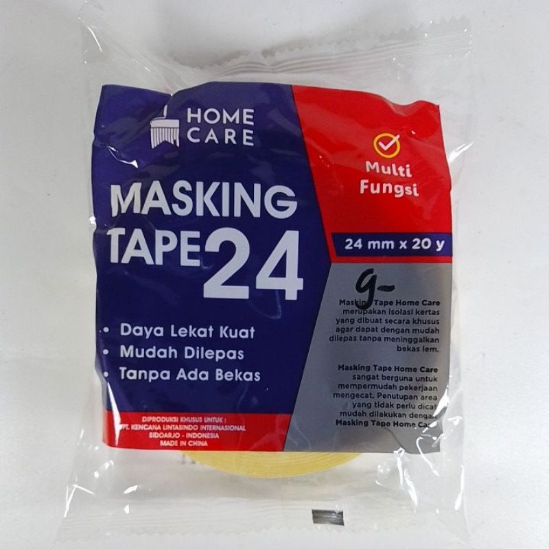 

Masking Tape Isolasi Solasi Kertas 24 mm ( 1 Inch ) x 20 y Merk Home Care