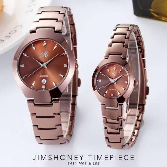 Jims Honey Jam Tangan 8411 Couple Pasangan Pria Wanita Analog Quartz Murah Branded Elegan Jimsh JH