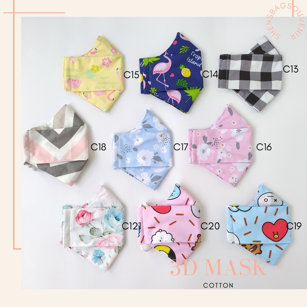 Masker kain 3d , masker kain , masker kain 3ply , masker kain katun jepang
