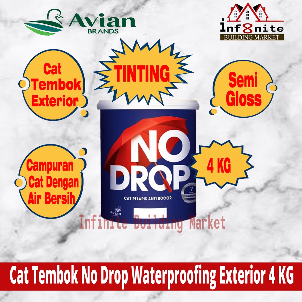 Cat Tembok No Drop Waterproofing Exterior Cat Nodrop Tinting 4 KG