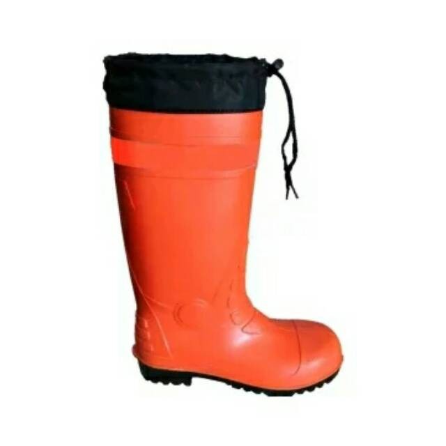 Krisbow Safety Shoes Boots Orange - Sepatu Boot Krisbow PVC Dengan Reflektor Pengaman - Sepatu Boot 