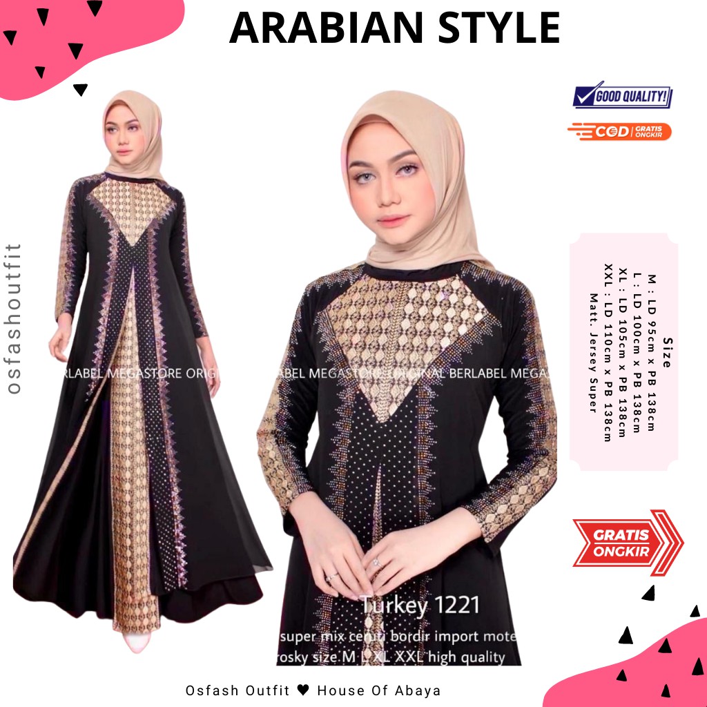 Pakaian Abaya Arab Saudi Bahan Jersey Super Khadijah Terbaru 2022 Dan Abaya Hitam Turkey Kekinian Bo