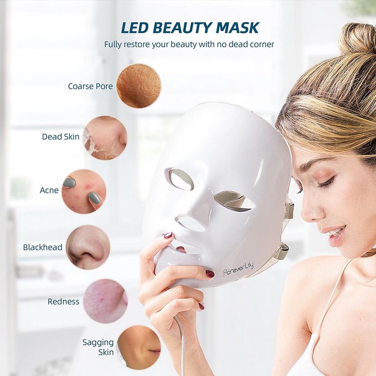 Masker Wajah LED Phototeraphy Facial Beauty Mask - AL07 - White