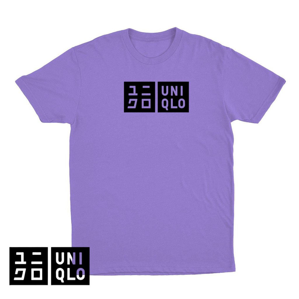COD BAYAR DI TEMPAT KAOS BAJU UNIQLO LOGO KATUN KOMBED 30S PREMIUM DISTRO PRIA WANITA TSHIRT TEES-Lilac