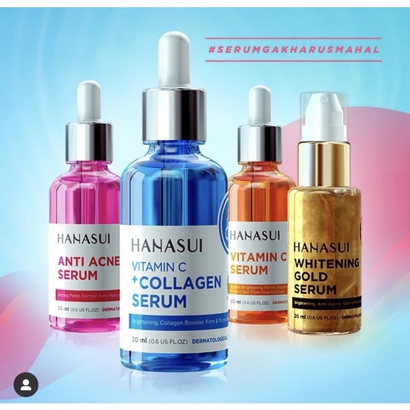 MFI - HANASUI FACE SERUM 20 ML BPOM ACNE SERUM WHITENING GOLD VITAMIN C DAN COLLAGEN SERUM