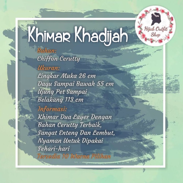 Khimar khadijah 2 layer model pinguin