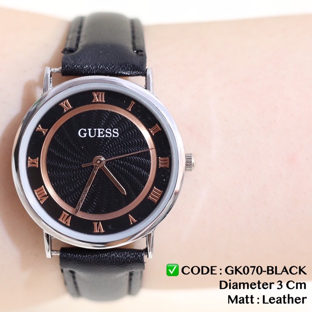 jam tangan wanita kulit leather free baterai analog gk070 gk071