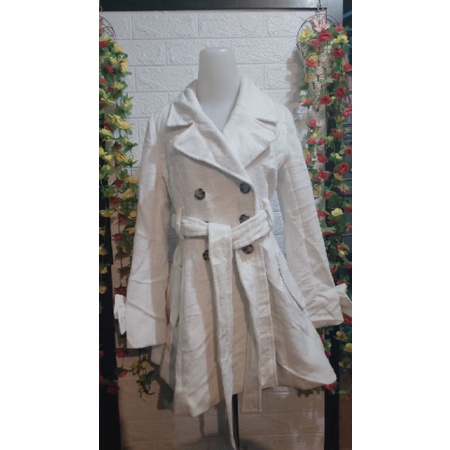 COAT WOOL PUTIH MANTEL BULU MINI SO