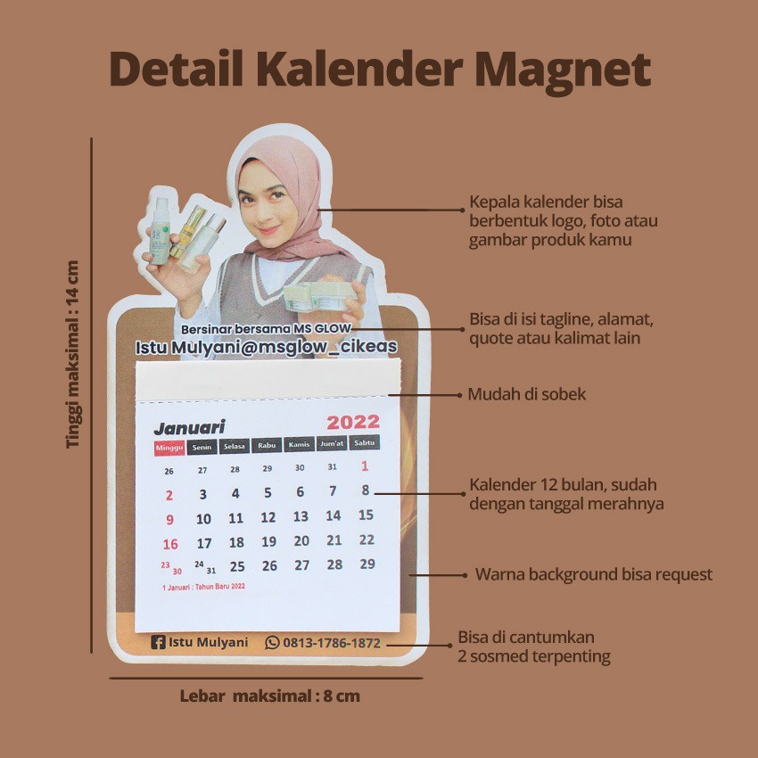 

Kalender 2022 custom 12 lembar souvenir mini aesthetic free design cetak cepat elegan unik murah