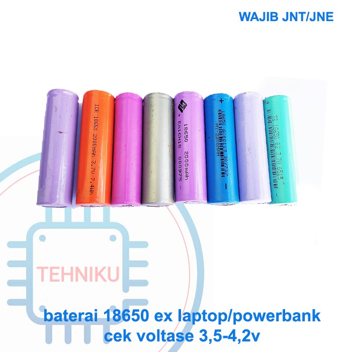 BATERAI 18650 EX LAPTOP/POWERBANK/SEPEDA LISTRIK/SENTER POLICE