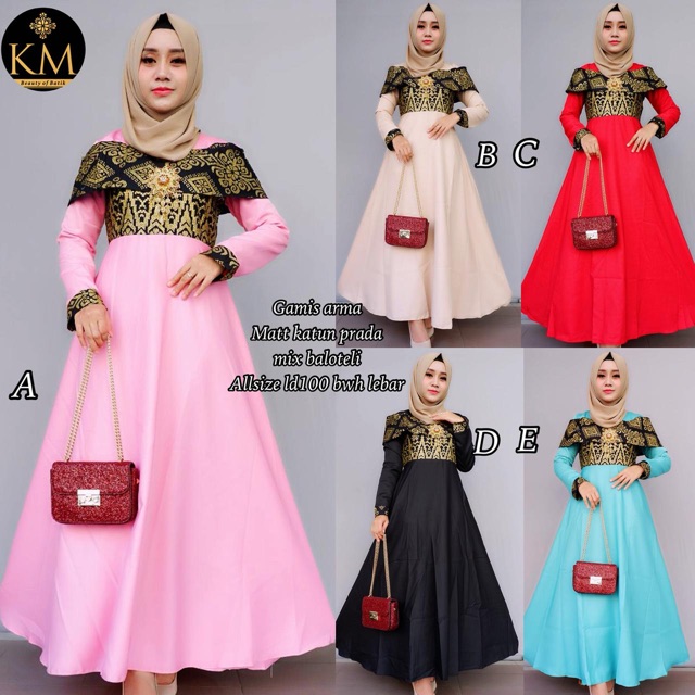 Restock Gamis Arma Batik Kombinasi