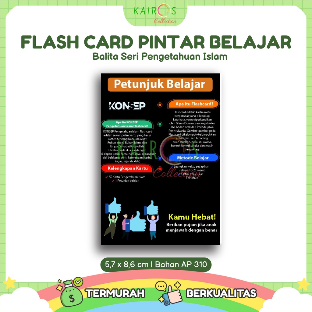 Flashcard /Flash Card Kartu Pintar Belajar Balita Seri Pengetahuan Islam