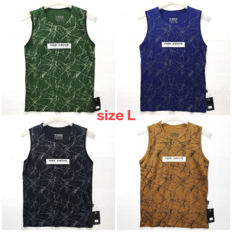 Kaos singlet tanktop polos  pria dewasa size L XL