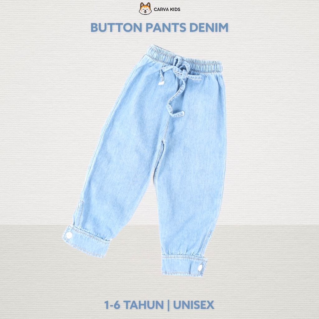 CELANA PANJANG CARVA JEANS JOGGER ANAK KANCING BUTTON POLOS BESTSELLER LUCU IMUT