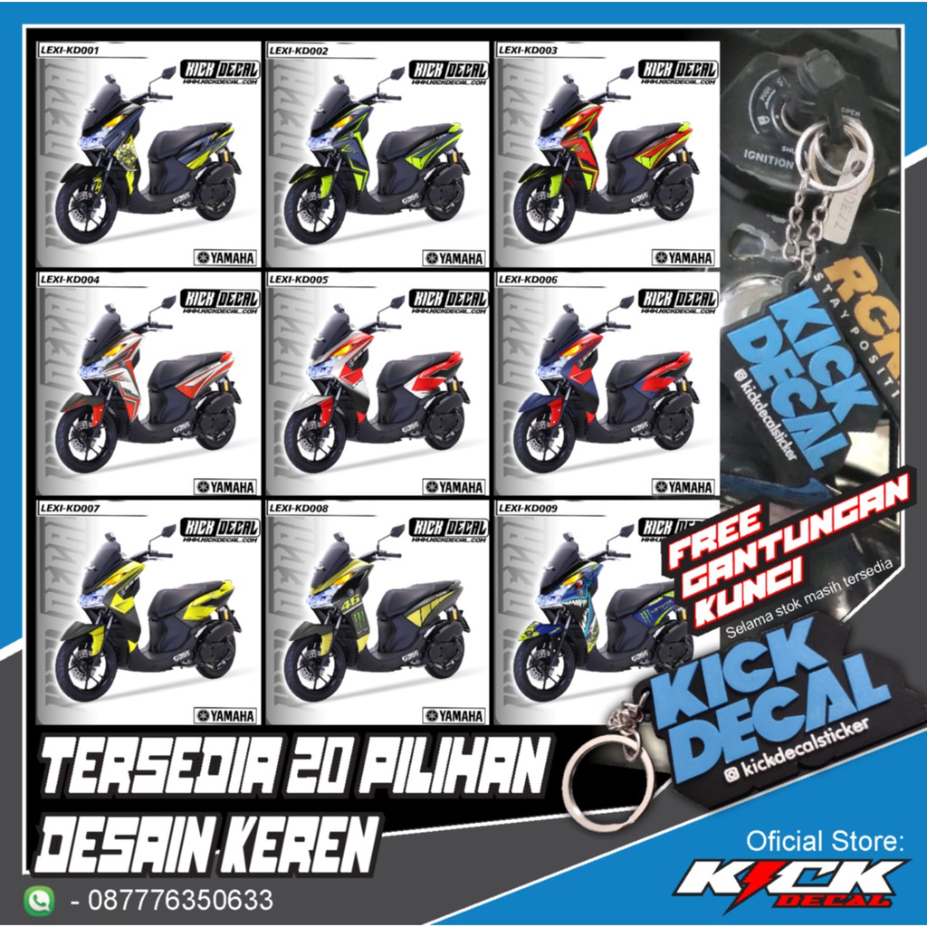 STICKER DECAL MOTOR LEXI VARIAN KD001-KD020