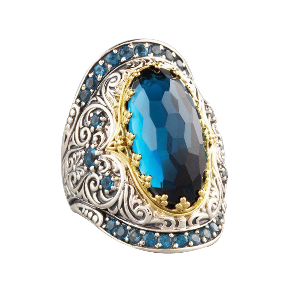 Hu Hu Hu Hu Hu Alat Bantu Pasang Kacamata♡ Cincin Priawanita Desain Ukiran Hias Cubic Zircon Bentuk Oval Gaya Klasikmewah Untuk Pesta