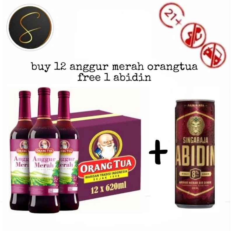 1 dus 12 botol Anggur Merah Orang Tua 620 ml