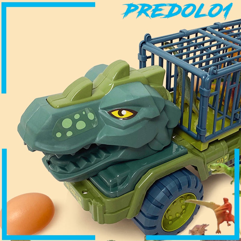 (Predolo1) 15 Pcs Mainan Truk Pengangkut Dinosaurus Triceratops Untuk Anak