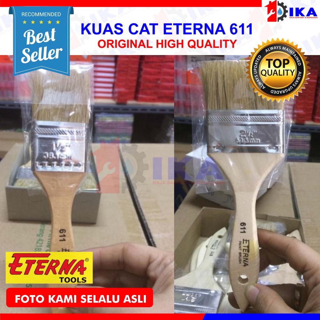 KUAS ETERNA 611 633 ASLI/ CAT TEMBOK BESI KAYU ASLI BULU KUAT FINISHING HALUS KAYU TRIPLEK MINYAK ROLL