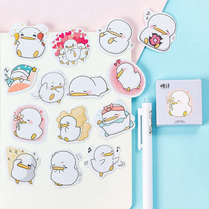 

45Pcs Stiker Motif Bebek Kawaii Lucu untuk Jurnal / Diary / Dekorasi Scrapbook