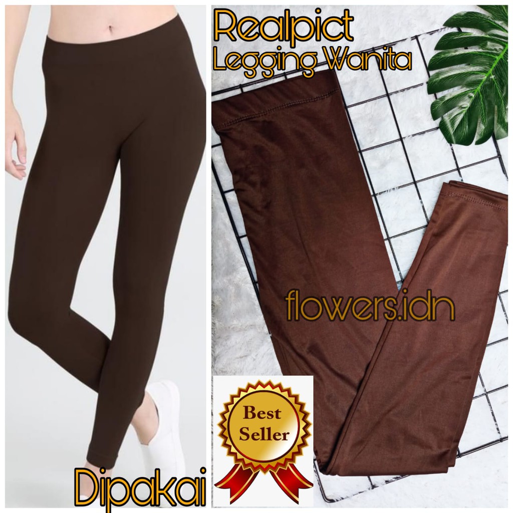 Celana Legging Wanita Bahan Bagus Spandek Licin Legging Wanita Ukuran 25-55 KG