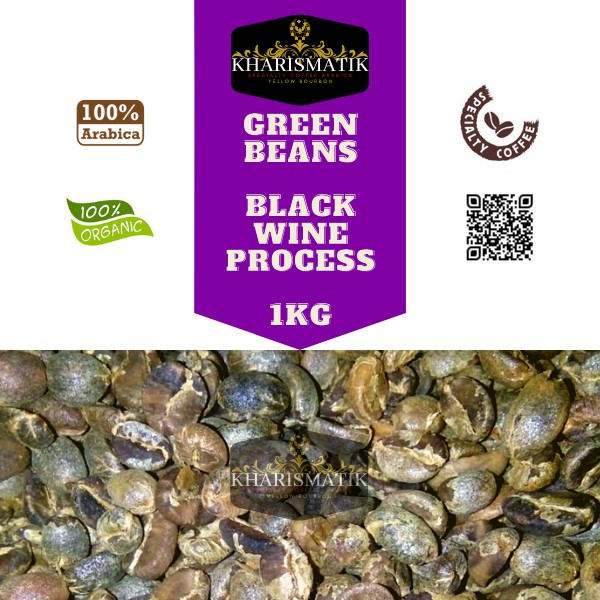 

Green beans coffee specialty arabica yellow bourbon black wine 1kg