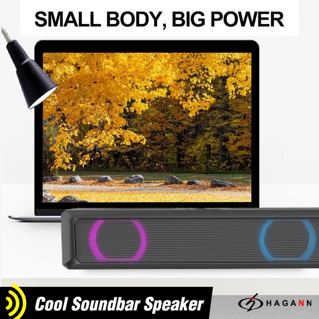 Speaker Sound Mini Aktif Portable Soundbar Komputer PC Laptop Spiker Kecil Dengan Lampu LED SPE-A20