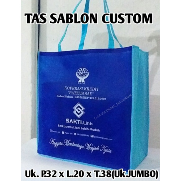 Jual CUSTOM MURAH !!! TAS SABLON JUMBO TEBAL Uk.P.32 x L.20 x T.38/TAS