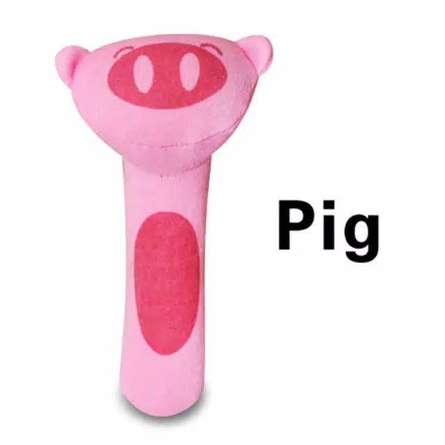 Mainan Bayi Rattle Toy Stick Boneka Tangan Genggam Plush Lucu Teether Gigitan R32