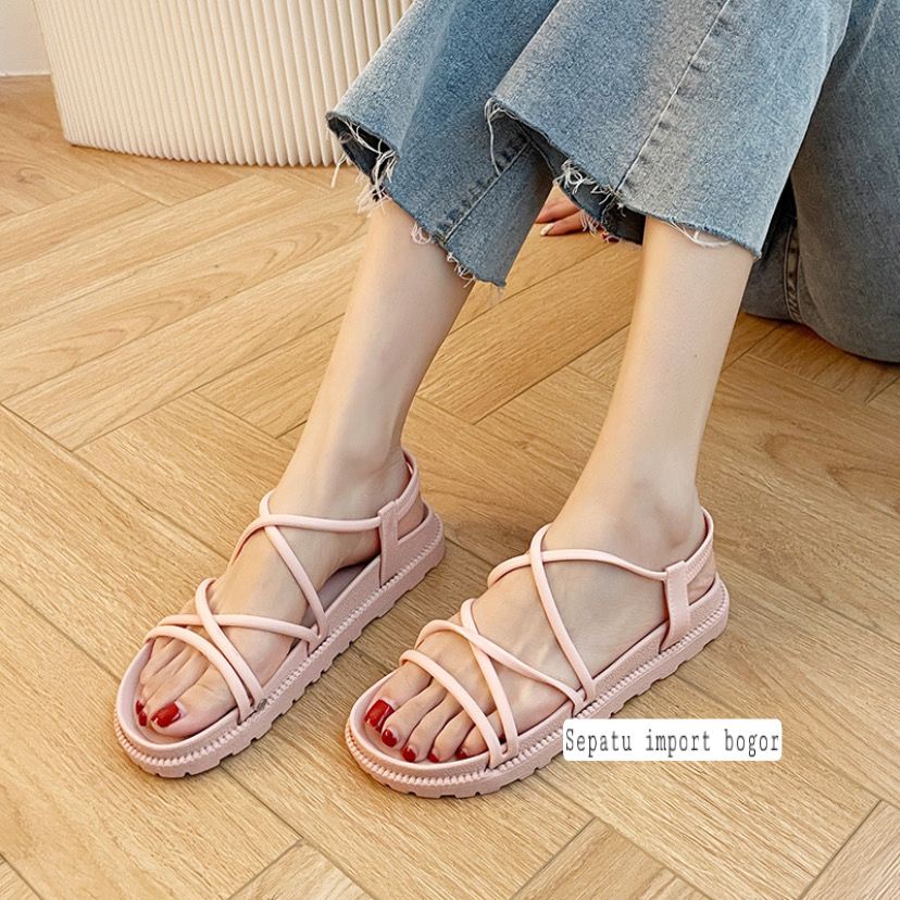 3.3 SALE【Spot】Sandal Wanita Tali Jelly Import Platform