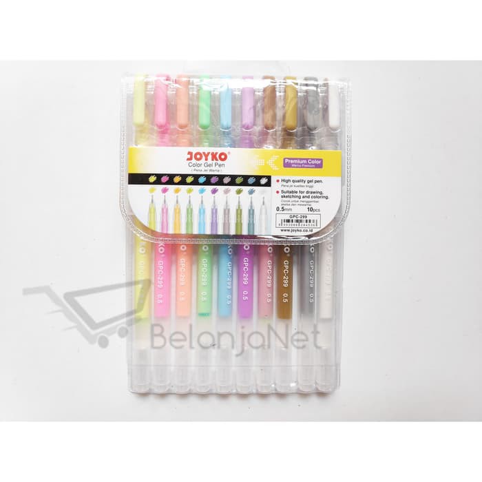 Pen Warna | Pulpen Warna | Color Gel Pen Joyko GPC-299 10 warna 0.5 mm